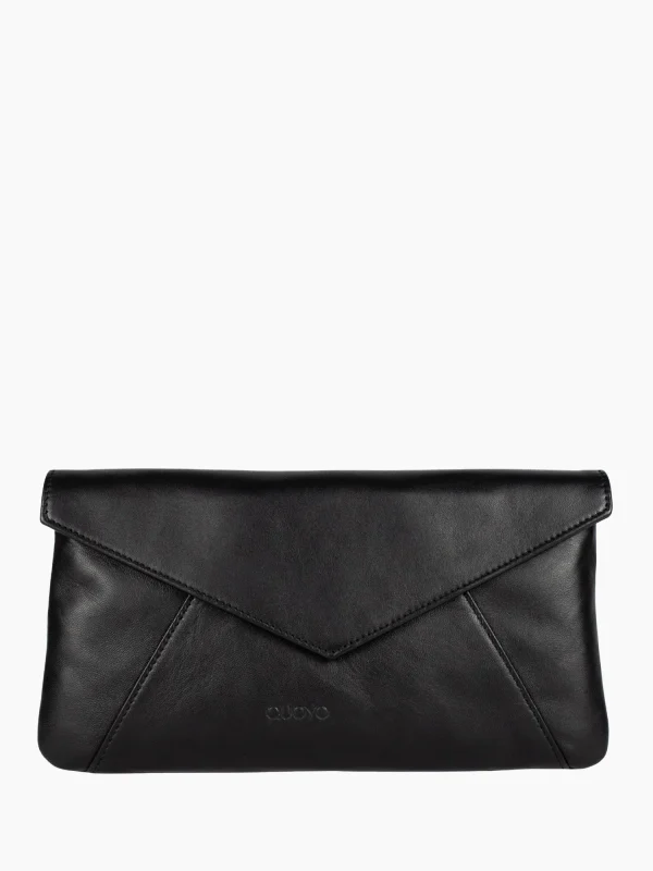 Envelope Clutch — Black Nappa Lambskin | QUOYO Handmade in Italy